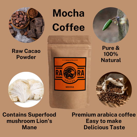 MOCHA Coffee with pure & natural Cacao powder and Lion's Mane